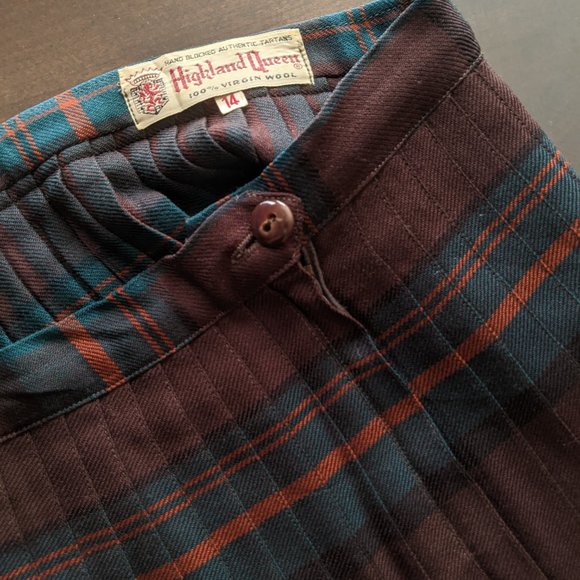 VINTAGE HIGHLAND QUEEN Wool Skirt - Size 14 - Picture 8 of 11